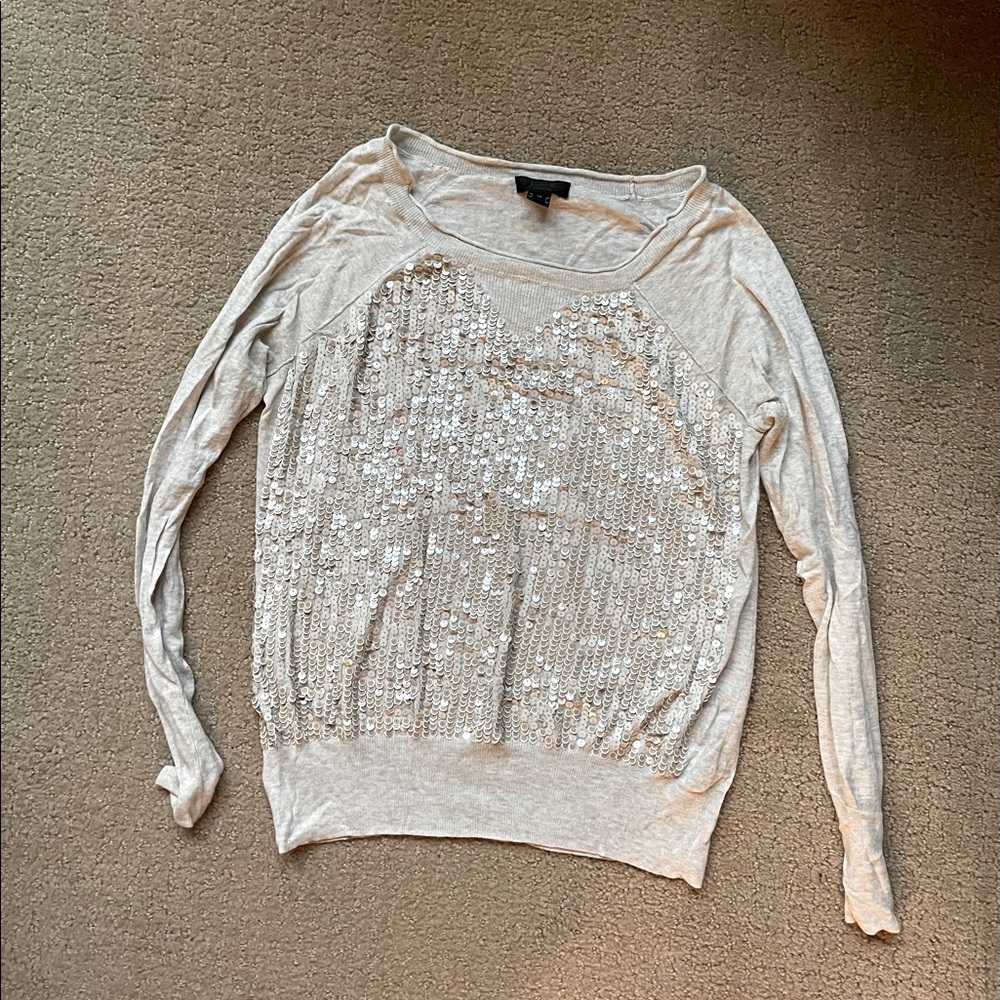 J Crew Sequin Sweater Top